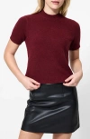 French Connection Vhari Short Sleeve Crop Sweater In Red