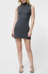 French Connection Vhari Sleeveless Turtleneck Mini Sweater Dress In Gray