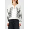 French Connection Vhari Collared Sweater In Winter White-black