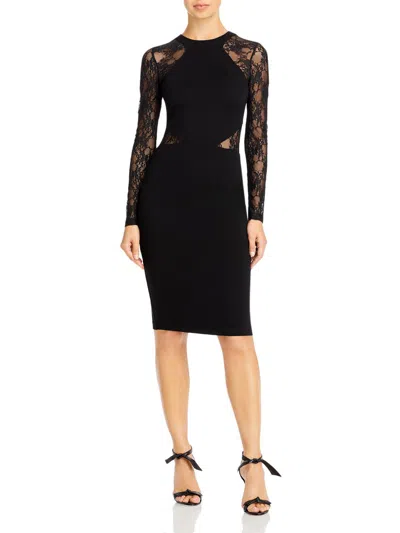 French Connection Viven Womens Lace Midi Cocktail And Party Dress In Black