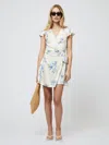 French Connection Ennis Vivian Floral Satin Wrap Minidress In Multi