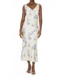 French Connection Ennis Vivian Floral Satin Maxi Dress In Neutral