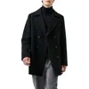 French Connection Water Repellent Black Felted Twill Peacoat In 01-black