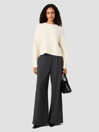 French Connection Wesley Knit Cable Pullover Sweater In Neutral