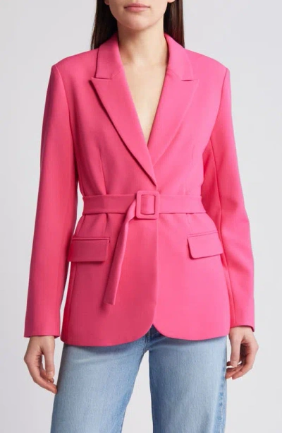 French Connection Whisper Belted Blazer In Raspberry Sorbet