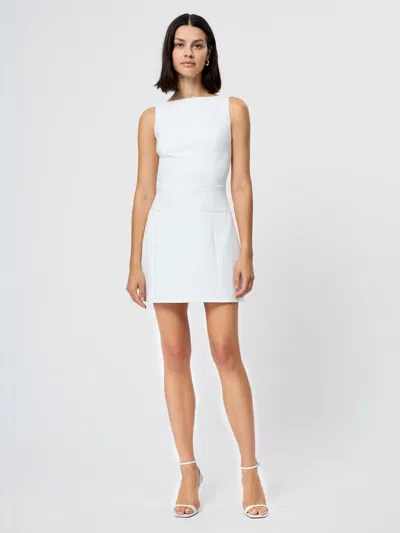 French Connection Whisper Boat Neck Dress  Dresses In White
