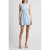 French Connection Whisper Boatneck Minidress In Cashmere Blue