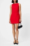 French Connection Whisper Boatneck Minidress In Red