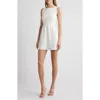 French Connection Whisper Boatneck Minidress In Summer White