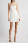 French Connection Whisper Bow Detail Minidress In Summer White