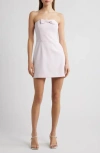 French Connection Whisper Bow Detail Minidress In Sweet Pink