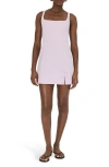 French Connection Whisper Bow Trim Slit Mini Dress In Sweet Pink