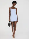 French Connection Whisper Bow Slit Minidress In Blue