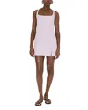French Connection Whisper Bow Trim Slit Mini Dress In Sweet Pink
