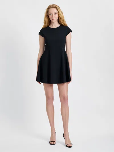 French Connection Whisper Cap Sleeve Mini Dress In Black