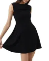 French Connection Whisper Womens Sleeveless Knee Length Midi Dress In Blackout
