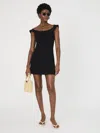 French Connection The Whisper Collar Mini Dress In Black