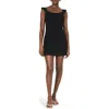 French Connection The Whisper Collar Mini Dress In Black