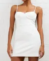 FRENCH CONNECTION WHISPER CORSET NECKLINE DRESS IN SUMMER WHITE