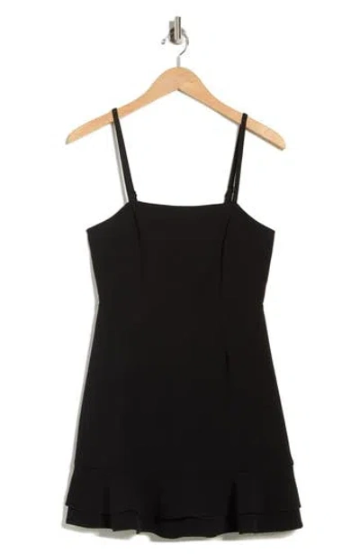 French Connection Whisper Double Frill A-line Dress In Black
