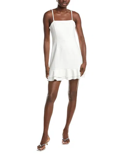 French Connection Whisper Double Frill Dress In White