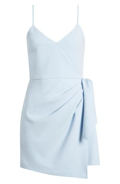 French Connection Whisper Faux Wrap Minidress In 53-cashmere Blue