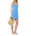 French Connection Whisper Fold Over Dress In Baja Blue