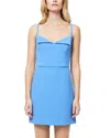 French Connection Whisper Foldover Mini Dress In Ultramarine