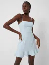 French Connection Whisper Frill Hem Dress  Dresses In Blue