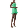 French Connection Whisper Frill Hem Dress In Poise Green