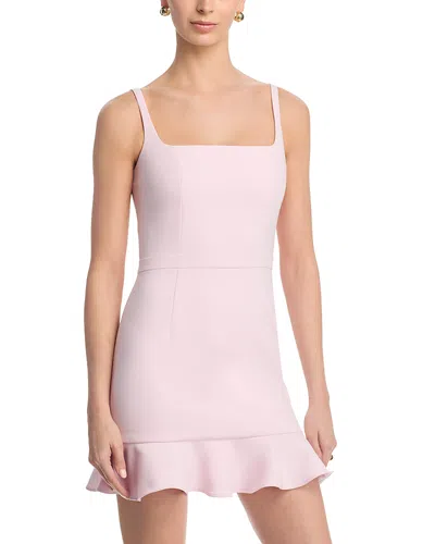 French Connection Whisper Frilled Hem Minidress In Pink