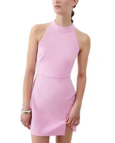 French Connection Whisper Halter Mini Dress In Pink