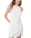 French Connection Whisper Halter Mini Dress In Summer White