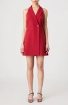 French Connection Whisper Halter Neck Blazer Minidress In Red
