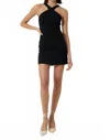 French Connection Whisper Halter Neck Dress In Black In Black