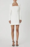 French Connection Whisper Long Sleeve Minidress In White