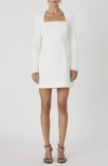 French Connection Whisper Long Sleeve Minidress In White