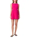 French Connection Whisper Boatneck Minidress In Cerise Pink