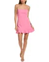 French Connection Whisper Frill Hem Dress In Morning Glory Pink In Pink