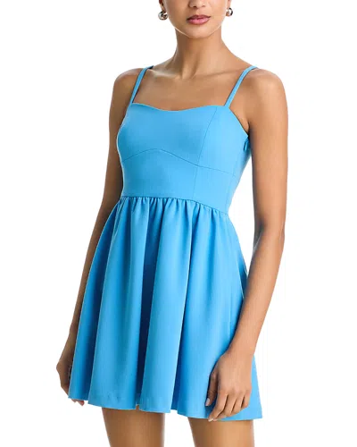 French Connection Whisper Multi Seam Strappy Mini Dress In Blue