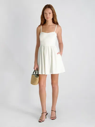 French Connection Whisper Multi Seam Strappy Mini Dress In White