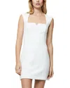French Connection Whisper Notched Neck Minidress In Summer White