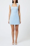 French Connection Whisper Notched Square Neck Dress In Cashmere Blue In Cashmere Blue