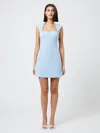 French Connection Whisper Notched Square Neck Dress In Cashmere Blue In Blue