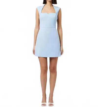 French Connection Whisper Notched Square Neck Dress In Cashmere Blue