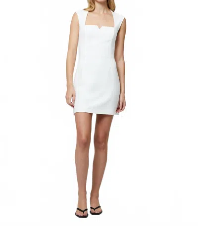 French Connection Whisper Notched Square Neck Dress In Summer White