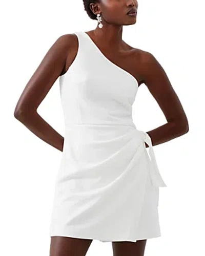 French Connection Whisper One Shoulder Mini Dress In Summer White