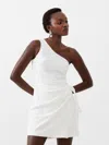 French Connection Whisper One Shoulder Mini Dress In White
