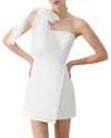 French Connection Whisper One Shoulder Tulle Bow Dress In Summer White
