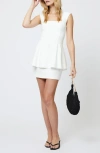 French Connection Whisper Peplum Minidress In Summer White